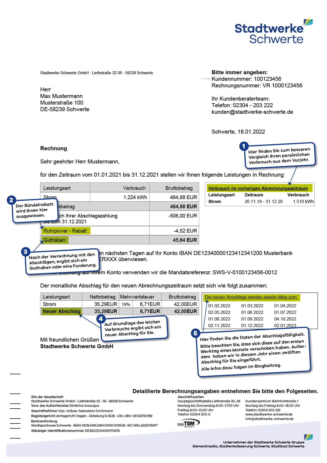Ihre Verbrauchsabrechnung - Seite 1