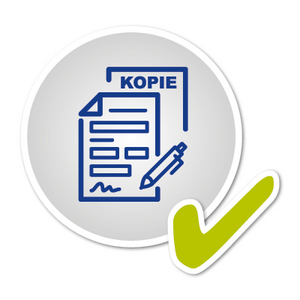 Symbolbild: Zwei Blätter mit dem Schriftzug ‚Kopie‘ und ein Stift im Vordergrund, die Verträge und Unterlagen darstellen.